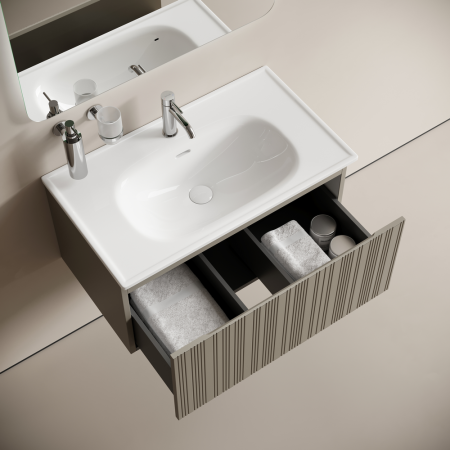 Sancos Тумба подвесная Code, один ящик, доводчики, система пл. закрыв. 785х453х400 серая платина