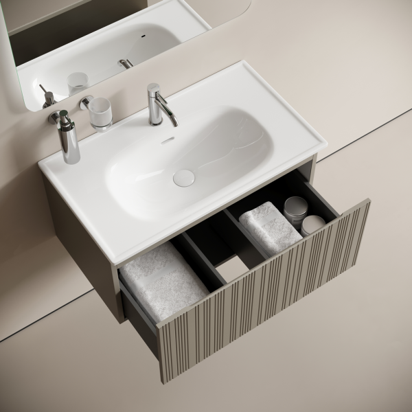 Sancos Тумба подвесная Code, один ящик, доводчики, система пл. закрыв. 785х453х400 серая платина