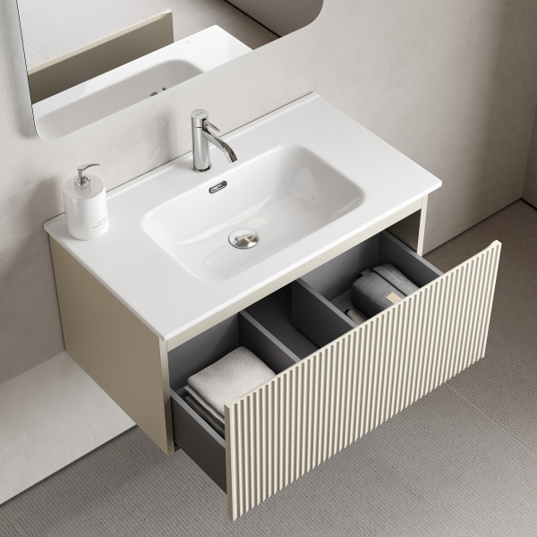 SANCOS Тумба подвесная Snob R 1.0 790х445х406, один ящик, дов. скрытого монтажа, Beige Soft