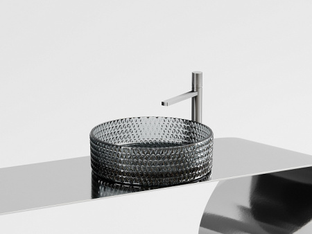 Ceramicanova Умывальник накладной круглый Cristal 360*360*112мм, чёрный.