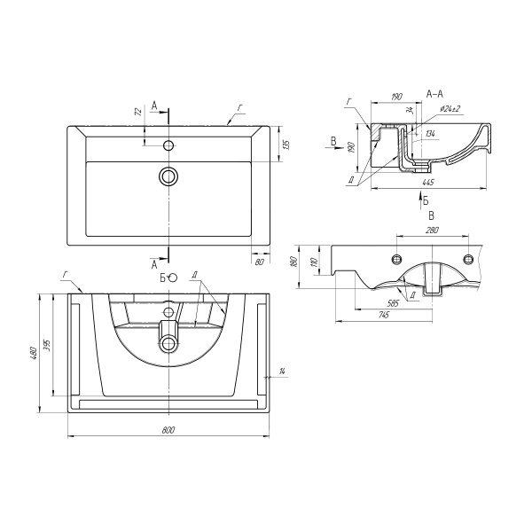 192185 Умывальник Q80
