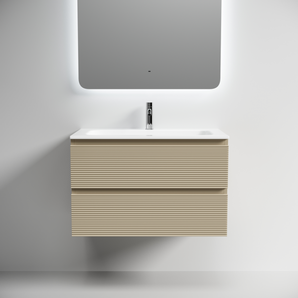 SANCOS Тумба подвесная Folk 790х445х500, c двумя ящиками оснащенными доводчиками, Капучино, арт.FL80