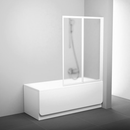 Шторка для ванны RAVAK VS2 105 белый профиль, матовое стекло