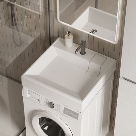 CERAMICANOVA Раковина над стиральной машиной Quattro 600x600x123 мм, с кронштейнами, белый