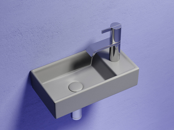 Ceramicanova Умывальник прямоугольный Element с слева, отв.п/смес. справа 407*217*100 антр. мат.