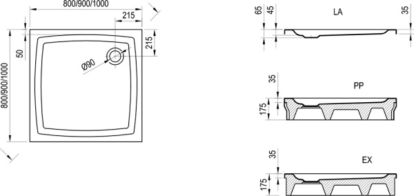 Панель для поддона RAVAK Perseus-90 SET L