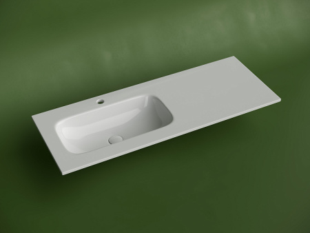 Ceramicanova Умывальник наклад. прямоуг. Grace 1210x457x137 мм, с чашей слева и отверстием под смеси