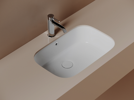 Ceramicanova Умывальник Era прямоугольный 570x395x195 встраиваемый снизу, с отверст.слива-перелива