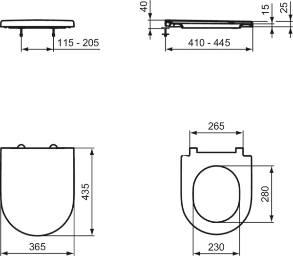 IS ELLISSE Сиденье и крышка для унитаза T569201, с микролифтом