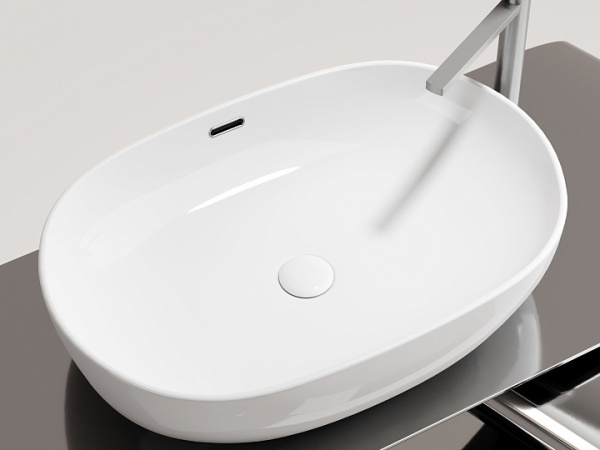 Ceramicanova Умывальник накладной овальный Element 610*420*155мм со сливом переливом