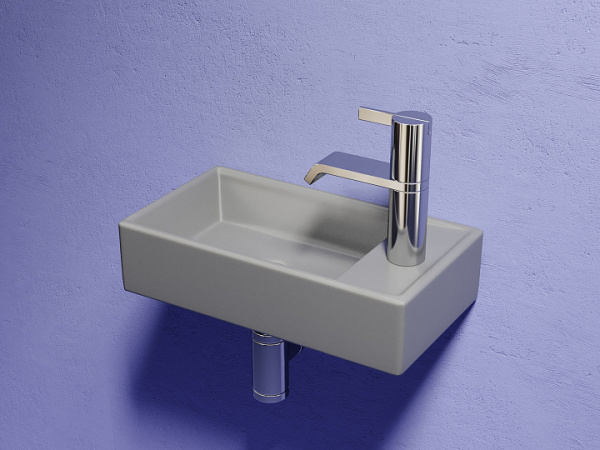 Ceramicanova Умывальник прямоугольный Element с слева, отв.п/смес. справа 407*217*100 антр. мат.