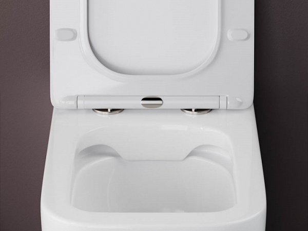 Ceramicanova Унитаз напольный пристенный Cubic Rimless,с ультратонким сид.,микролифт,белый