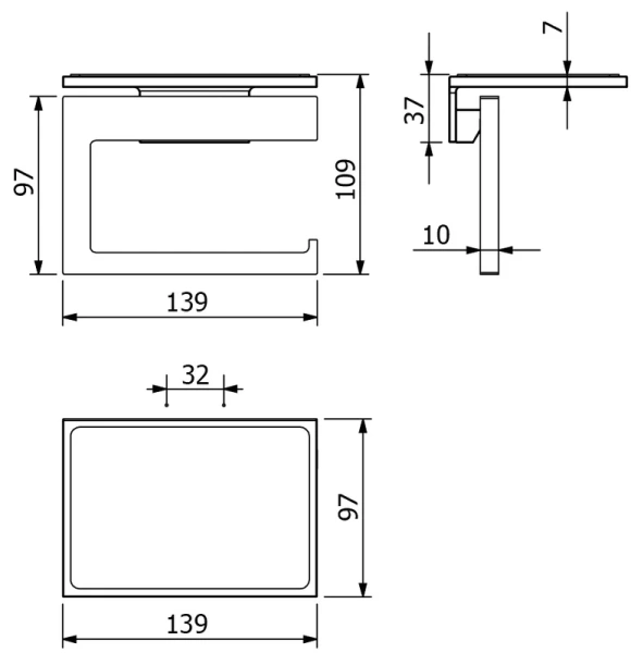 KLUDI VELA C  Держатель бумаги, брашированное золото