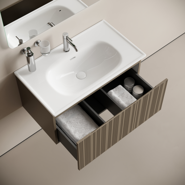 Sancos Тумба подвесная Code, один ящик, доводчики, система пл. закрыв. 785х453х400 серо-бежевый