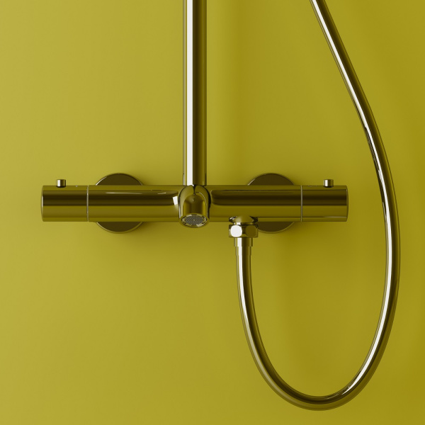 Sancos Душевая стойка SANCOS Game д/душа с термостат. смесителем, изливом, хром глянец