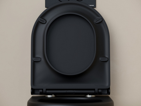 Ceramicanova Унитаз подвесной UP Rimless Торнадо, с ультратонким сидением, микролифт, черный матовый