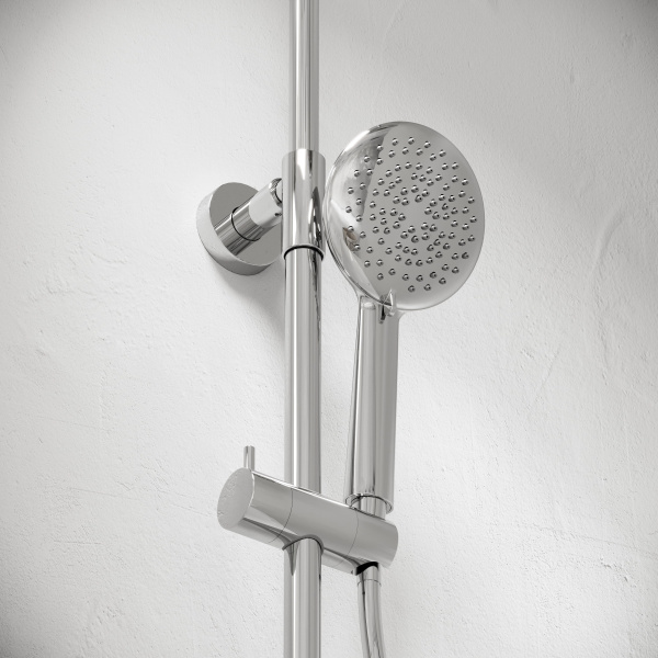 Sancos Душевая стойка Game с изливом и термостатом для ванны/душа хром