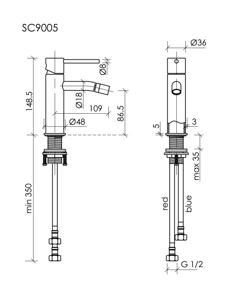 SANCOS Смеситель для биде Etna , брашированный никель