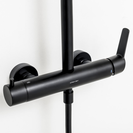 Душевая система CLEVER PANAM EVO XTREME, регул., черный матовый