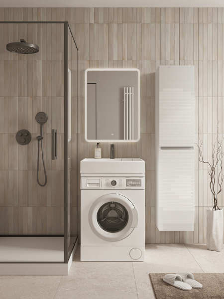 CERAMICANOVA Раковина над стиральной машиной Quattro 600x600x123 мм, с кронштейнами, белый