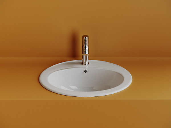 CERAMICANOVAРаковина встраиваемая сверху Sun с отверстием слива - перелива овальной формы 565x495x2