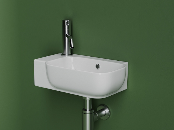 Ceramicanova Умывальник Element 403*249*140, с отверстием под смес. слева, чаша справа, белый