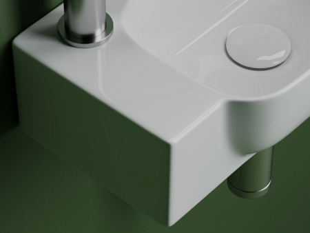 Ceramicanova Умывальник Element 403*249*140, с отверстием под смес. слева, чаша справа, белый