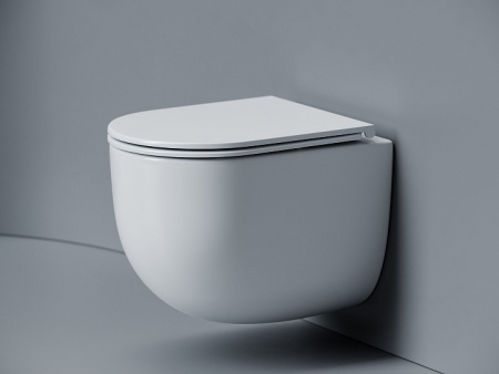 Ceramicanova Унитаз подвесной Voga 49см, торнадо 3.0 сиденье микролифт крепления белый