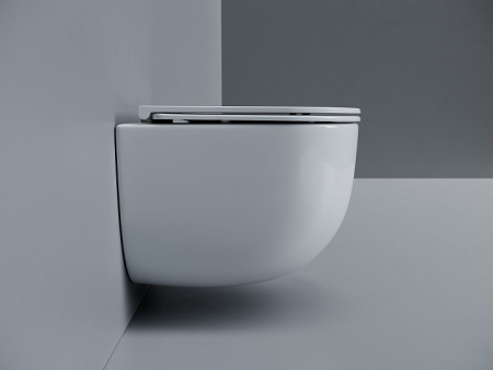 Ceramicanova Унитаз подвесной Voga 49см, торнадо 3.0 сиденье микролифт крепления белый