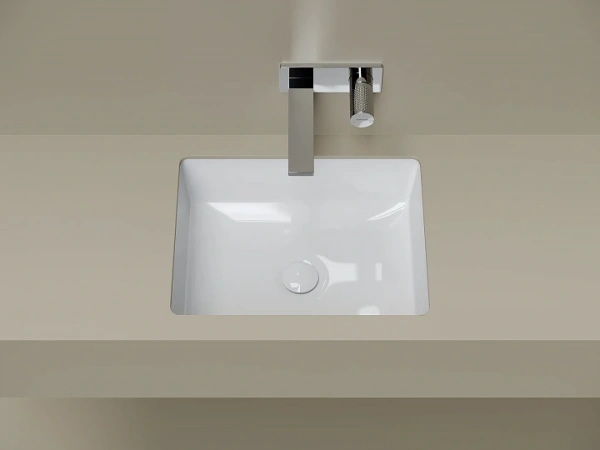 Раковина встраиваемая снизу Ceramicanova Эра 505x405x195, с отверстием слива - перелива, белый