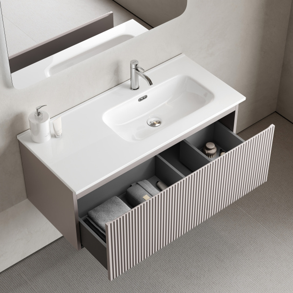 Sancos Тумба подвесная правая Snob R 1.0, од.ящик, доводчики скрытого монтажа, 995х445х406 Doha Soft