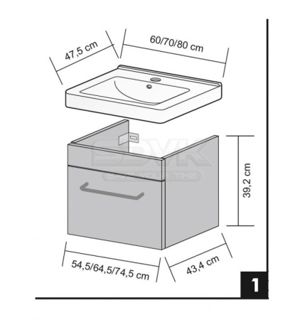 28452 Q UNO FC 70 Тумба подвесная венге