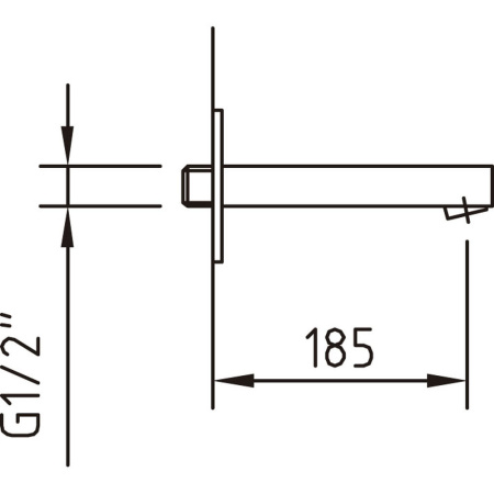 Излив для ванны CLEVER BIMINI 185mm, хром