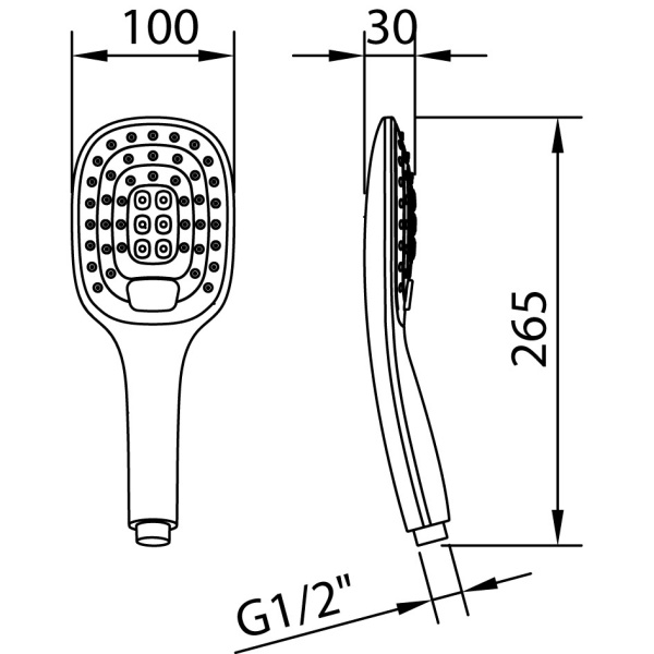 Ручной душ CLEVER STYLE 3-хрежимн., хром
