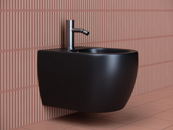 Ceramicanova Подвесное биде PLAY, отверстие под смеситель, с крепежом, черый матовый