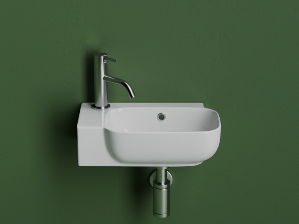 Ceramicanova Умывальник Element 403*249*140, с отверстием под смес. слева, чаша справа, белый
