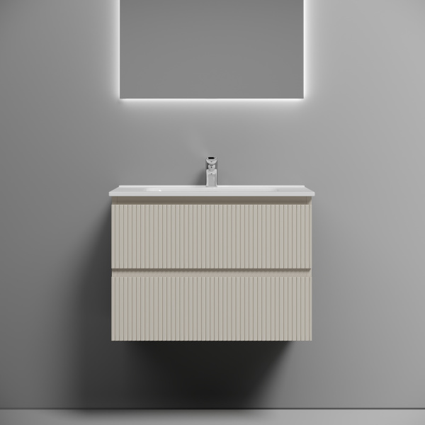 Sancos Тумба подвесная Snob T два ящика, доводч., система Soft close 690х445х500,Beige Soft 