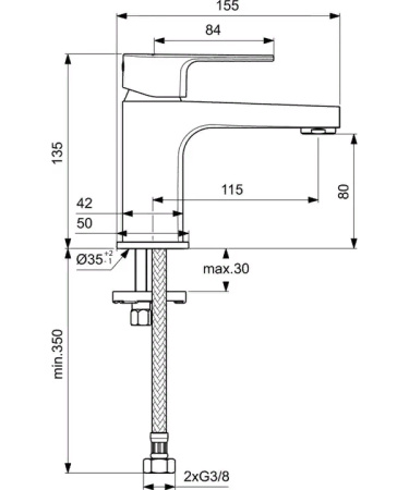 IS CERAFINE D Смеситель для раковины, хром