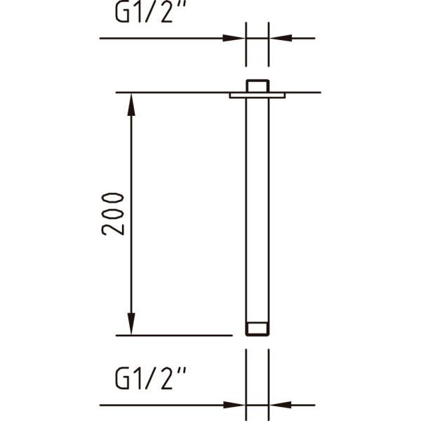 Кронштейн CLEVER ROOF потолочный 200 mm, хром