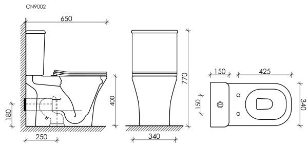 Ceramicanova Бачок для унитаза Alfa , двойной смыв 3/6