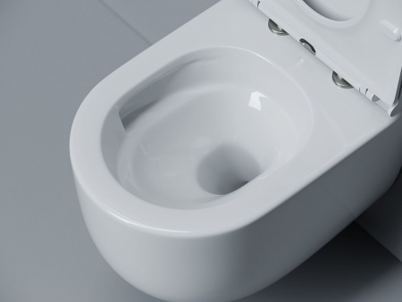 Ceramicanova Унитаз подвесной Voga 49см, торнадо 3.0 сиденье микролифт крепления белый
