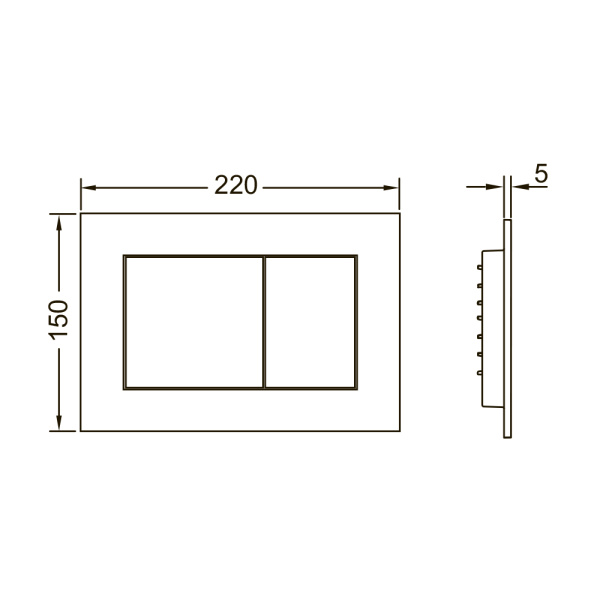 9400412 TECEbase 2.0 Модуль в комплекте с панелью смыва TECEnow хром глянц.