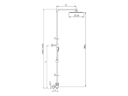 IO Душевая система Inverter C, оружейная сталь