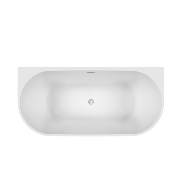 Sancos Ванна First акриловая отдельностоящая пристенная,белая,донный клапан "Click-Clack",хром