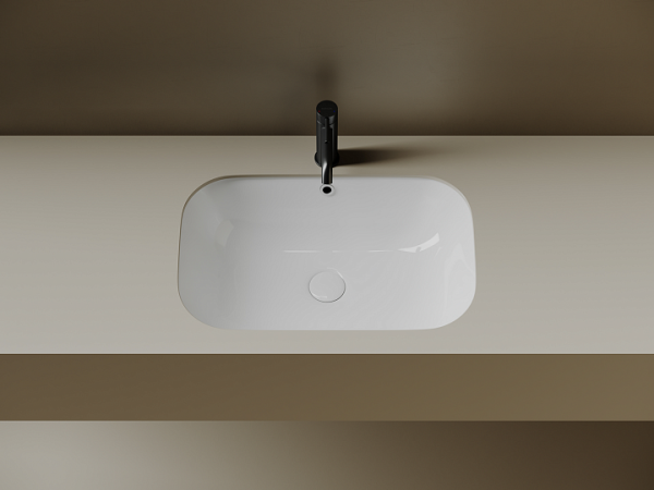 Ceramicanova Умывальник Era прямоугольный 610x405x190 встраиваемый снизу, с отверст.слива-перелива