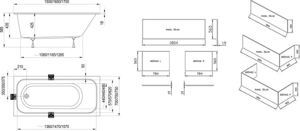 Ванна RAVAK Chrome Slim 160х70 белая