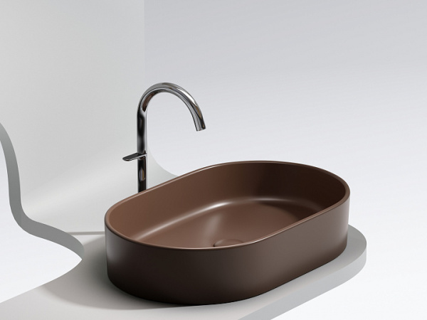Ceramicanova Умывальник накладной овальный Element 608*385*122мм, темно-коричневый мат.