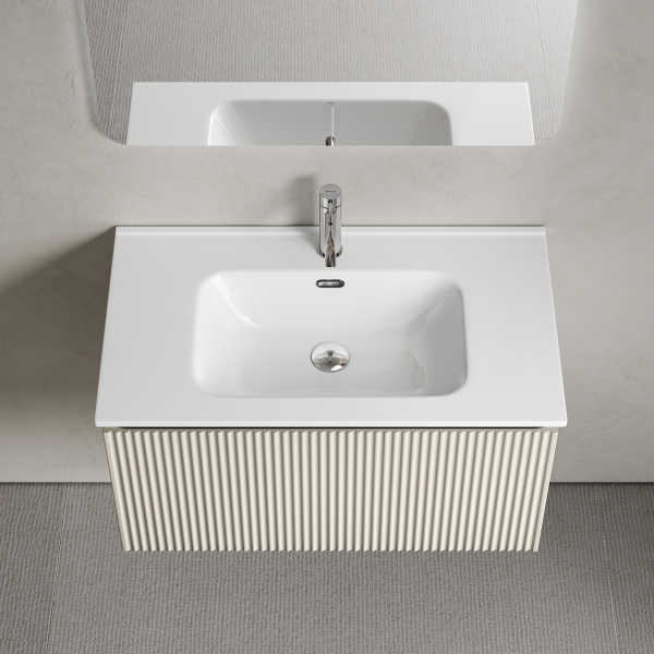 SANCOS Тумба подвесная Snob R 1.0 790х445х406, один ящик, дов. скрытого монтажа, Beige Soft