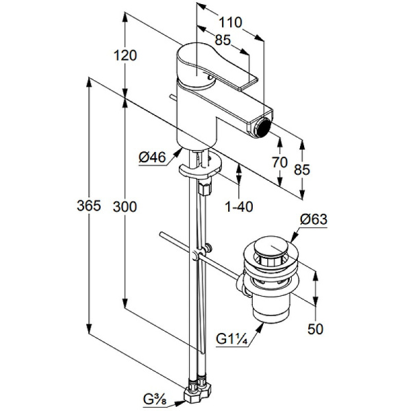 KLUDI ZENTA SL Смеситель для биде