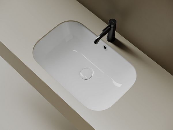 Ceramicanova Умывальник Era прямоугольный 515x380x195 встраиваемый снизу,с отверст.слива-перелива